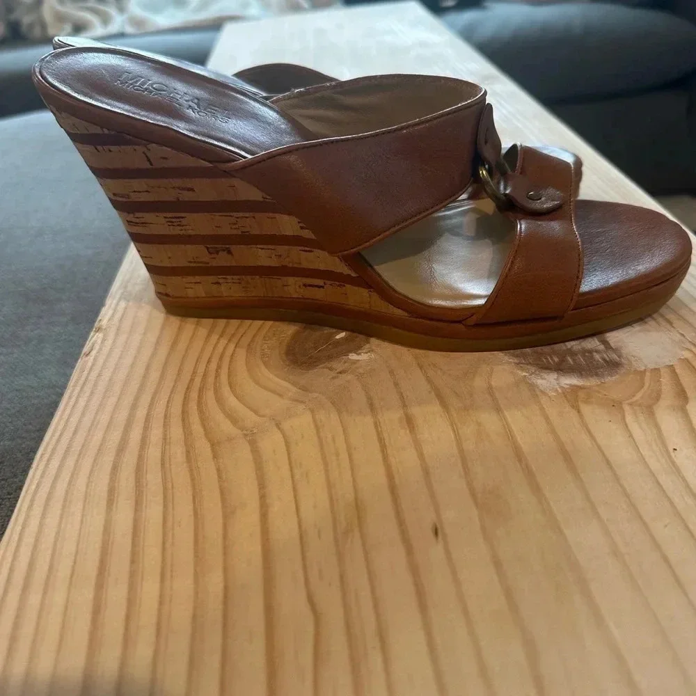 Michael Kors Leather Platform Wedges size 9.5 - Picture 6 of 8